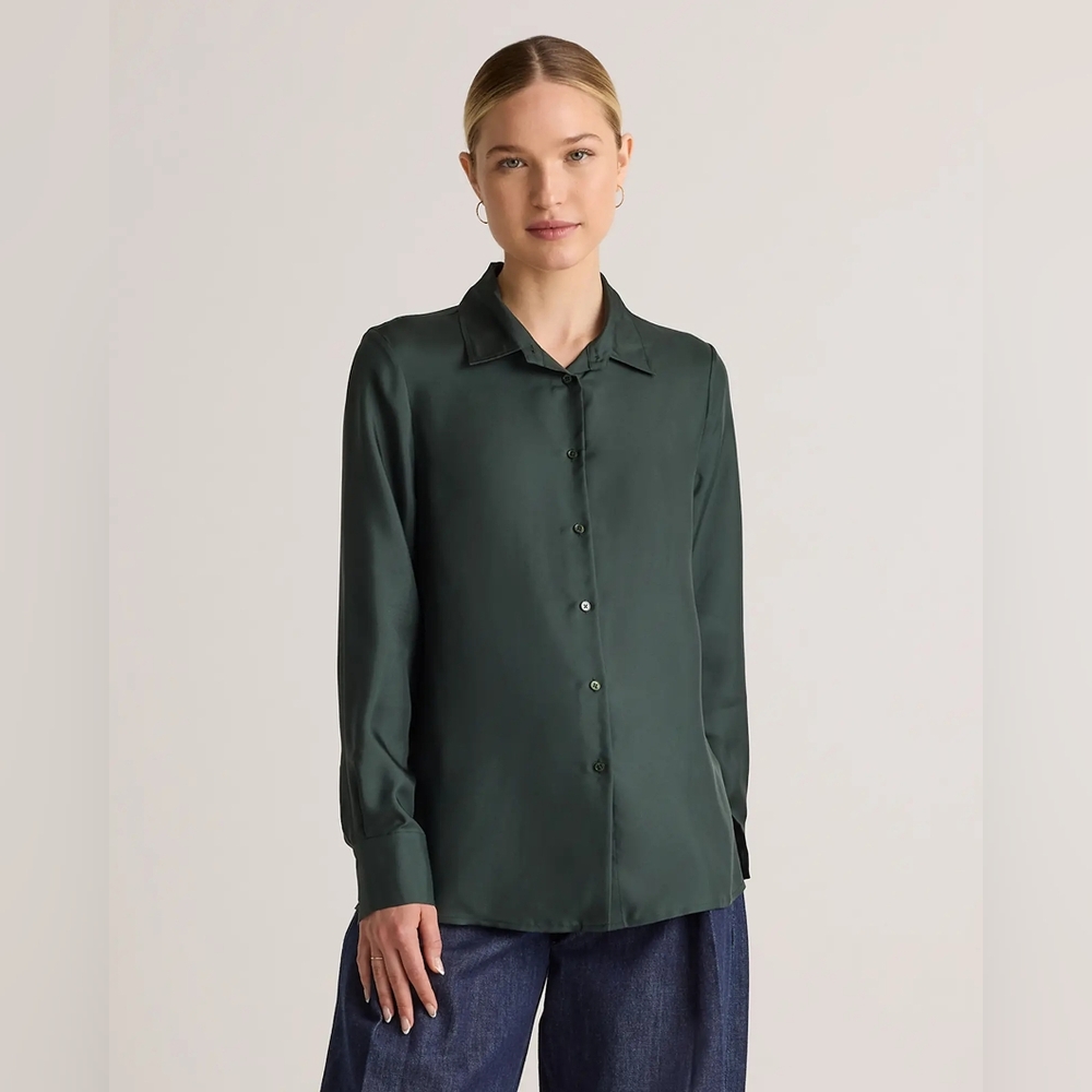 Quince Dark Green Women's Blouse